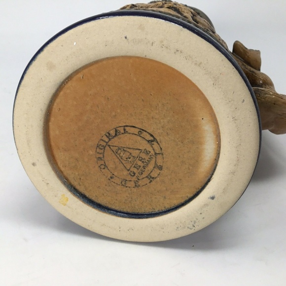 Antique German Beer Stein~Lidded~Animal Relief~ - Picture 7 of 8